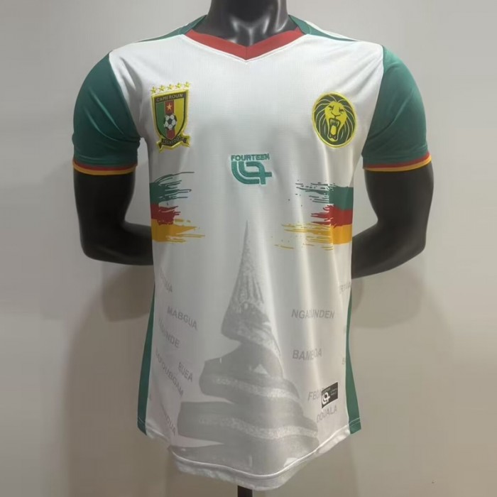 2025 Cameroon Third Away White Green Jersey Version Short Sleeve (Player Version)-7744396