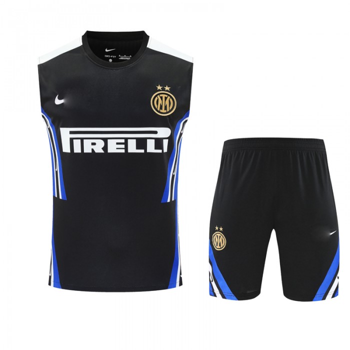 25/26 Inter Milan Black Training jersey Kit Sleeveless Vest (Vest + Short)-6797335