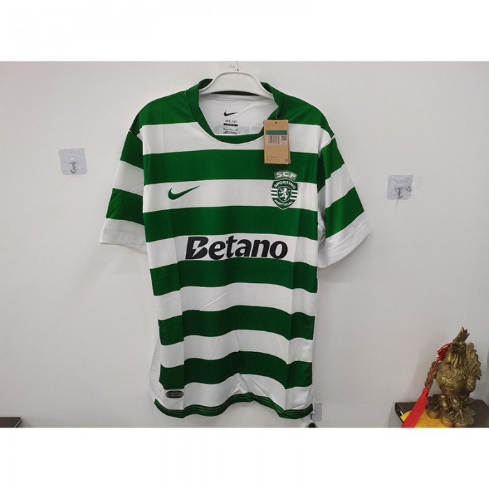 STOCK CLEARANCE [SIZE XL] 25/26 Lisbon Home Stadium Whtie Green Jersey Version Short Sleeve-8512866