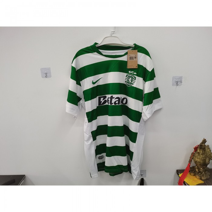 STOCK CLEARANCE [SIZE XXL] 25/26 Lisbon Home Stadium Whtie Green Jersey Version Short Sleeve-541525