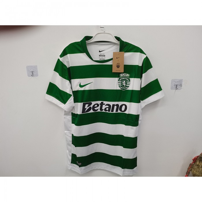 STOCK CLEARANCE [SIZE M] 25/26 Lisbon Home Stadium Whtie Green Jersey Version Short Sleeve-3576546