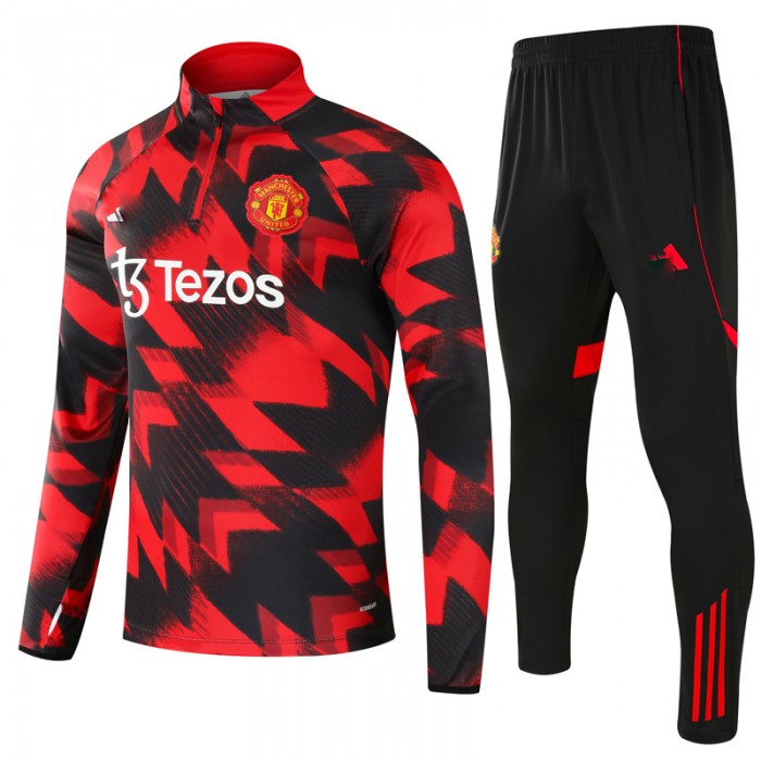 25/26 Manchester United M-U Black Red Edition Classic Jacket Training Suit (Top+Pant)-4953902