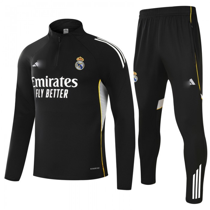 25/26 Real Madrid Black Edition Classic Jacket Training Suit (Top+Pant)-384730