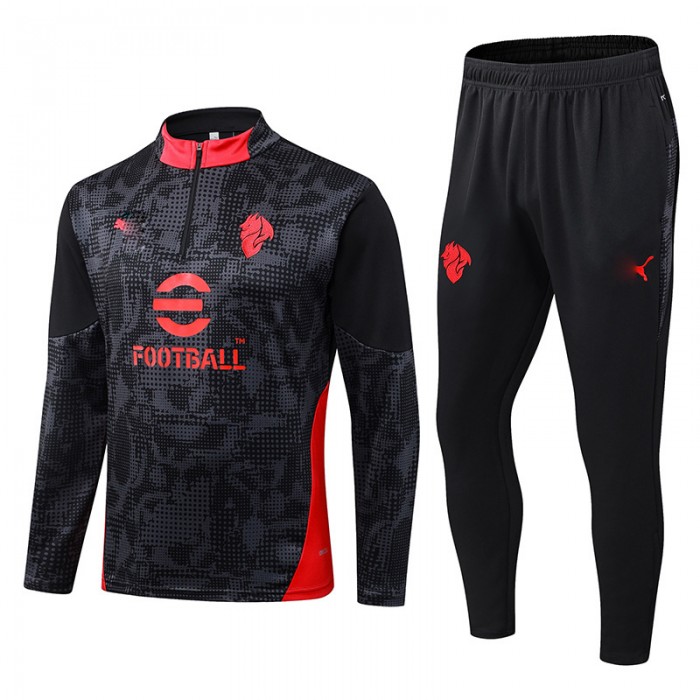 25/26 AC Milan Black Red Edition Classic Jacket Training Suit (Top+Pant)-5099955