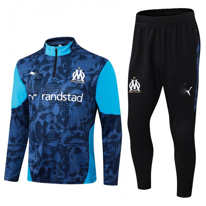 25/26 Marseille Blue Black Edition Classic Jacket Training Suit (Top+Pant)-7340257