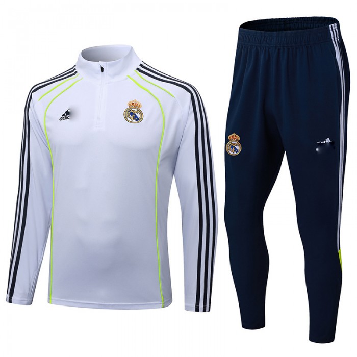 25/26 Real Madrid White Edition Classic Jacket Training Suit (Top+Pant)-2162205