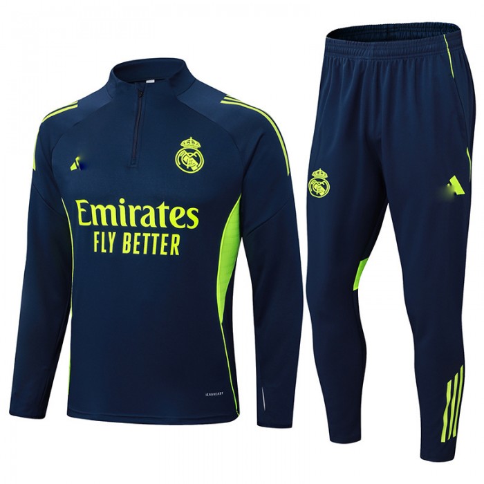 25/26 Real Madrid Navy Blue Edition Classic Jacket Training Suit (Top+Pant)-9094305