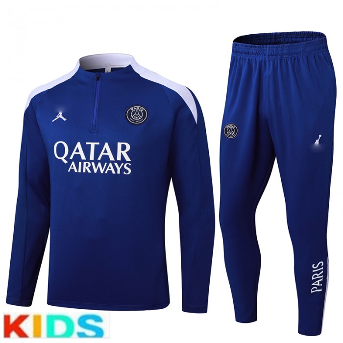 25/26 Kids Paris Saint-Germain PSG Nvay Blue Kids Edition Classic Jacket Training Suit (Top+Pant)-9800385