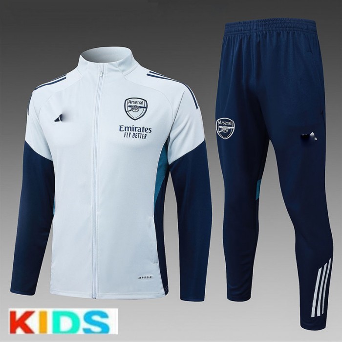 25/26 Kids Arsenal Light Blue Kids Edition Classic Jacket Training Suit (Top+Pant)-5077098
