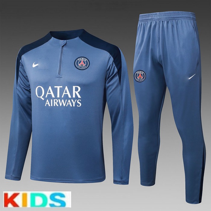 25/26 Kids Paris Saint-Germain PSG Gray Kids Edition Classic Jacket Training Suit (Top+Pant)-3370885