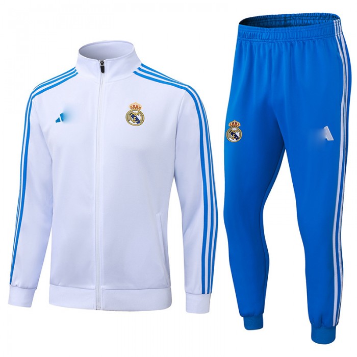 25/26 Real Madrid White Edition Classic Jacket Training Suit (Top+Pant)-7400477