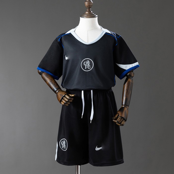 25/26 Kids Chelsea Second Away Black Kids Jersey Kit Short Sleeve (Shirt + Short)-153139