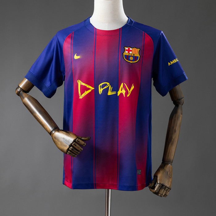 25/26 Barcelona Collaboration X DPLAY Red Navy Blue Jersey Kit Short Sleeve-1951566