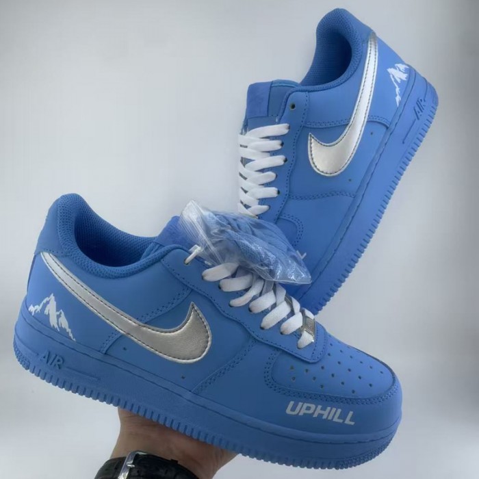 AIR FORCE 1‘07 AF1 Running Shoes-Blue/Silver-9351173