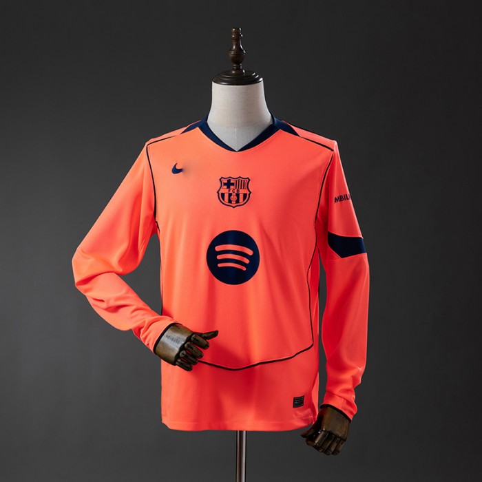 25/26 Barcelona Third Away Orange Jersey Version Long Sleeve-1718297