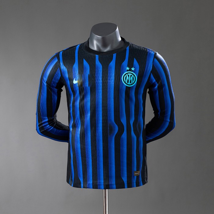 25/26 Inter Milan Home Black Blue Jersey Version Long Sleeve (Player Version)-5752403