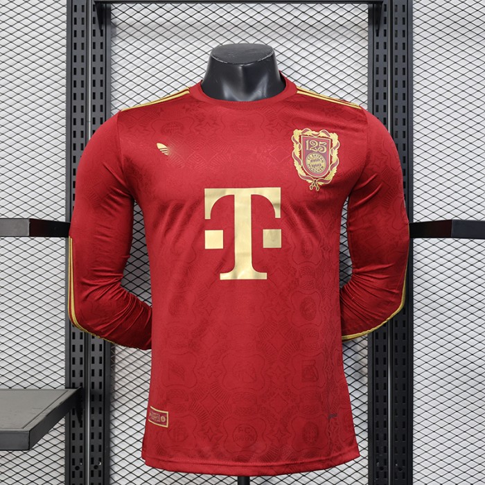 25/26 Bayern Munich 125th Anniversary Red Jersey Version Long Sleeve (Player Version)-2112517