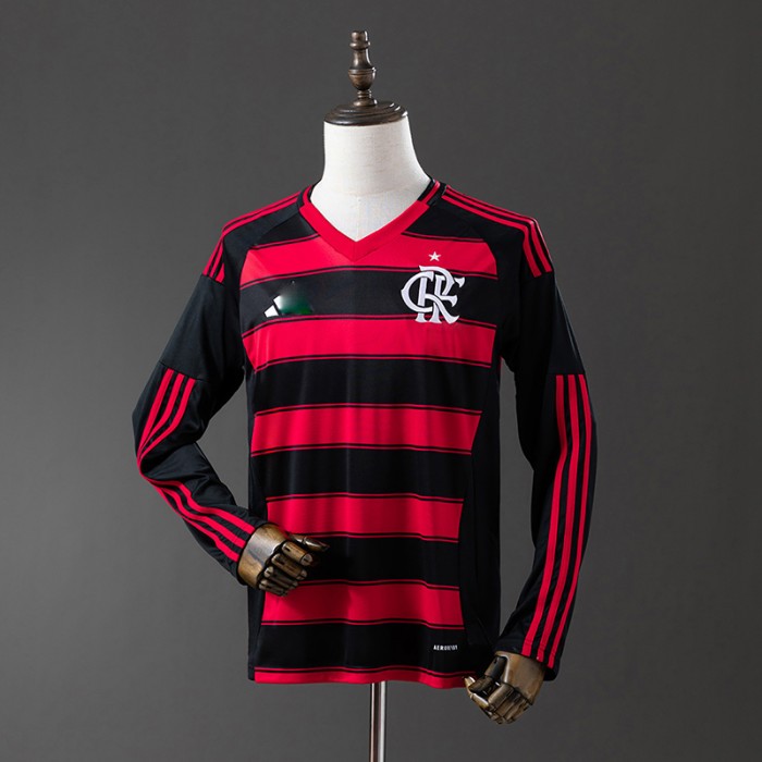 25/26 Flamengo Home Red Blak Jersey Version Long Sleeve-2843571