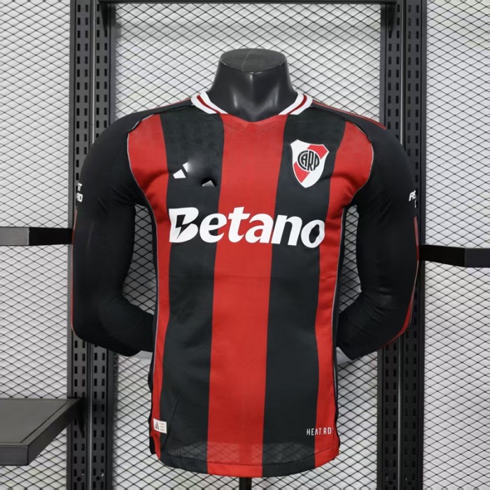 25/26 Club Atletico River Plate Away Black Red Jersey Version Long Sleeve (Player Version)-2970084