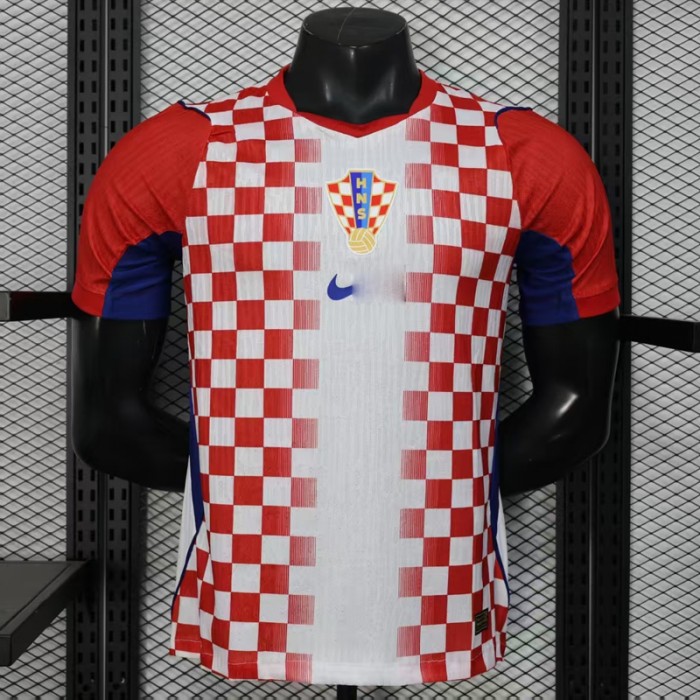 2026 World Cup Croatia Home Red White Jersey Version Short Sleeve (Player Version)-8047401