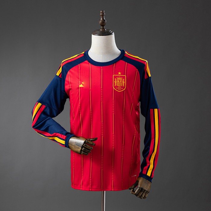 2026 World Cup Spain Home Red Jersey Version Long Sleeve-8252724