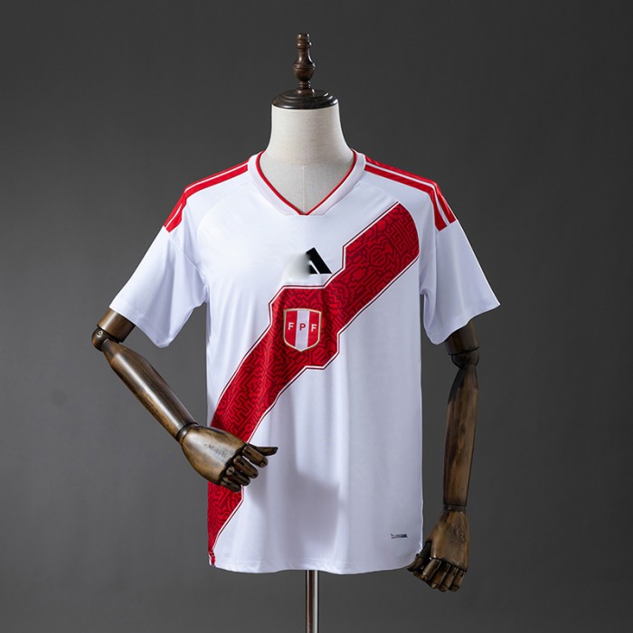 2026 World Cup Peru Home White Red Jersey Version Short Sleeve-3475967