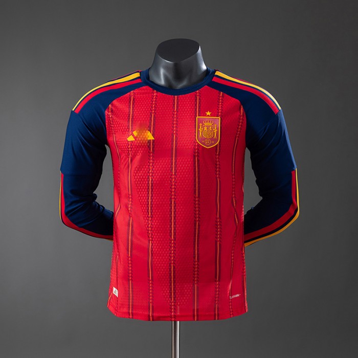 2026 World Cup Spain Home Red Jersey Version Long Sleeve (Player Version)-707586