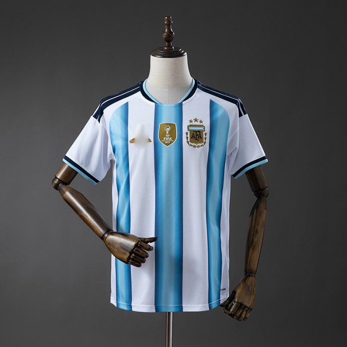 2026 World Cup Argentina Home White Blue Jersey Version Short Sleeve-1853677