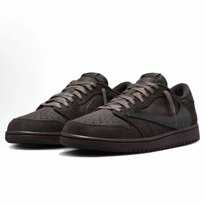 Fragment Design x Travis Scott Air Jordan 1 Low OG SP Running Shoes-All Black-9360273