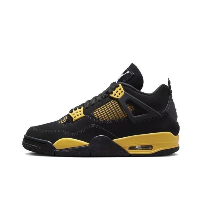 Retro Air Jordan 4 AJ4 High Running Shoes-Black/Yellow-6406377
