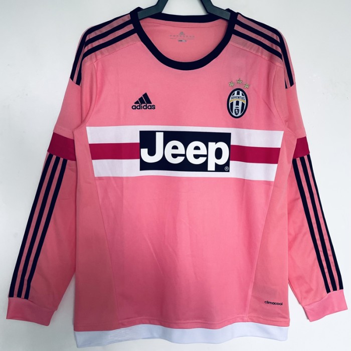 Retro 15/16 Juventus Away Pink Jersey Version Long Sleeve-9757813