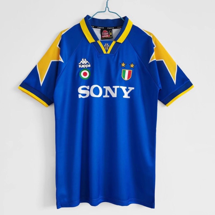 Retro 95/96 Juventus Away Blue Jersey Version Short Sleeve-7060944