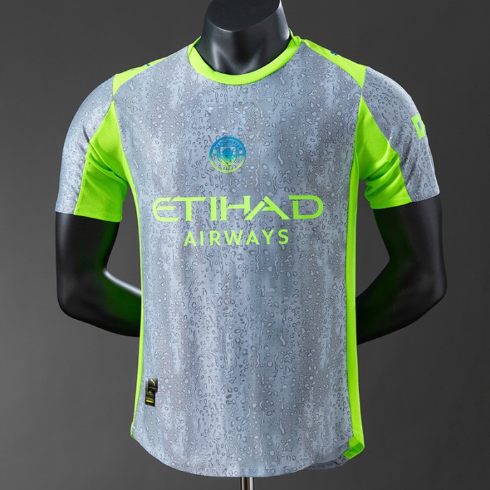 25/26 Manchester City Third Away Gray Green Jersey Version Short Sleeve (Player Version)-1093731
