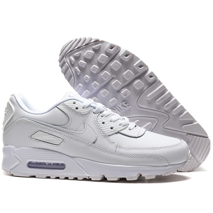 Air MAX 90 Running Shoes-All White-5641133