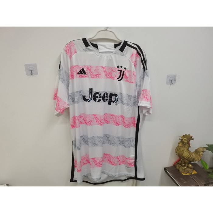 STOCK CLEARANCE [SIZE XXL] 23/24 Juventus Away Pink White Jersey Version Short Sleeve-4819752