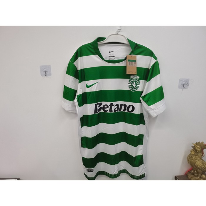 STOCK CLEARANCE [SIZE XL] 25/26 Lisbon Home Green White Jersey Version Short Sleeve-5519103