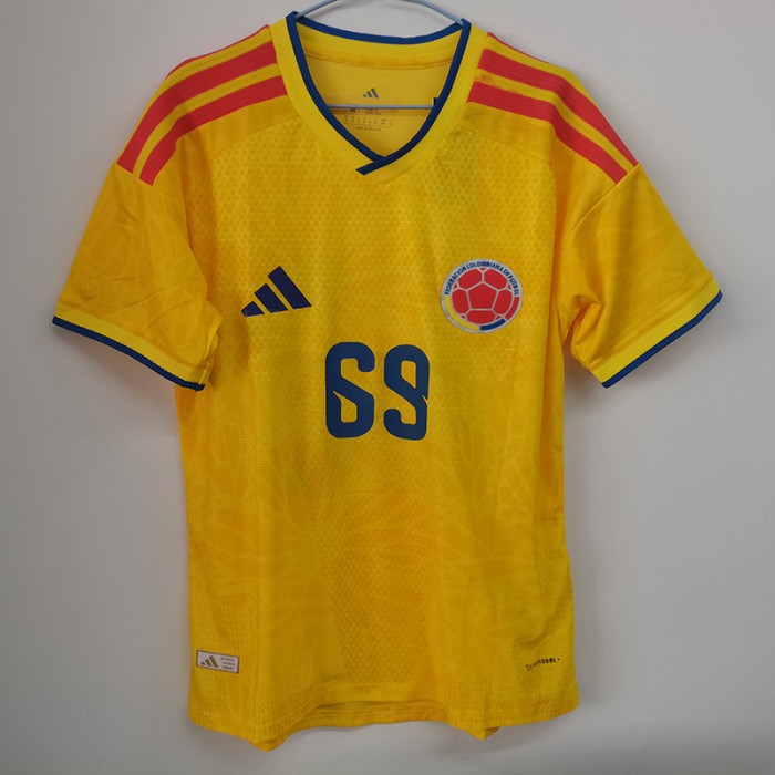 STOCK CLEARANCE [SIZE M] 2026 World Cup Colombia Home Yellow TOMAŽ 69 Jersey Version Short Sleeve (Player Version)-7487798