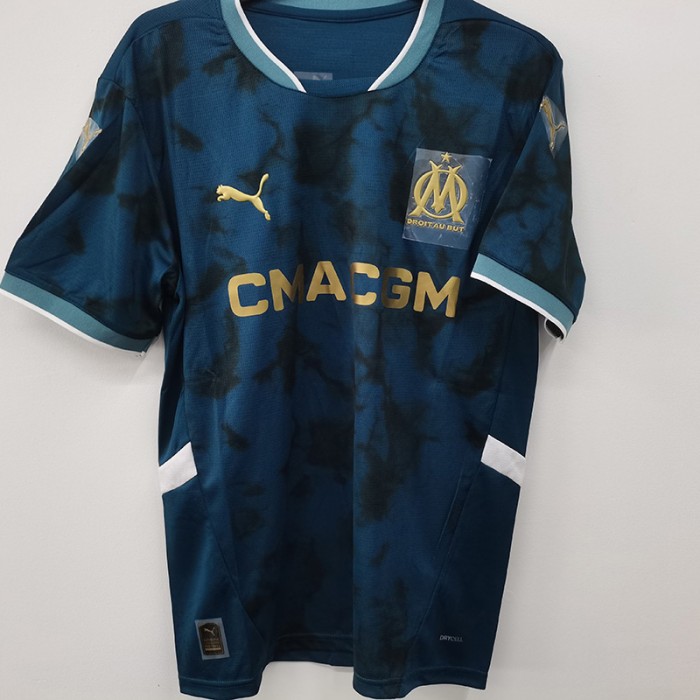 STOCK CLEARANCE [SIZE S] 24/25 Marseille Away Navy Blue Jersey Version Short Sleeve-3030053