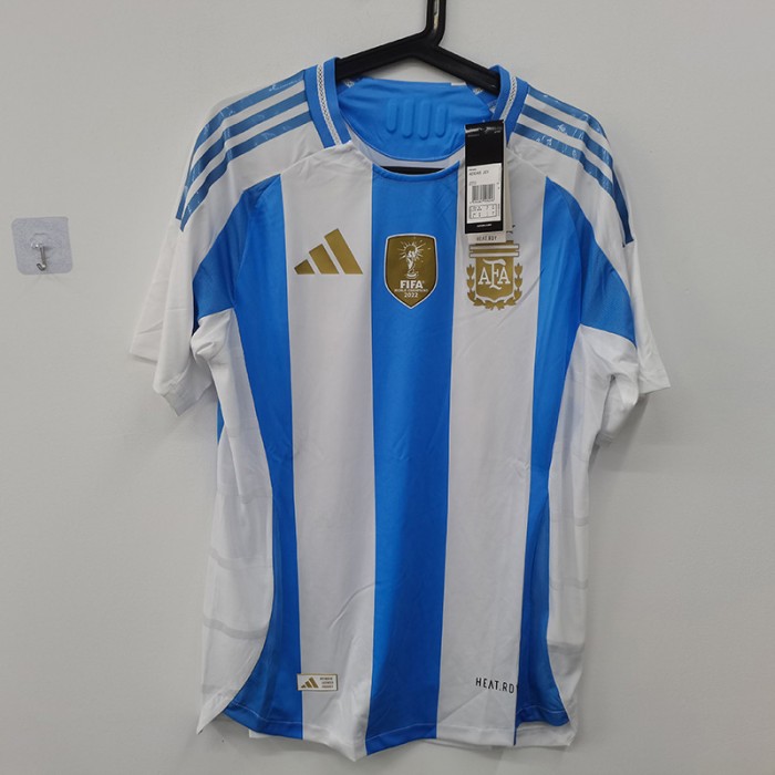 STOCK CLEARANCE [SIZE M] 2024 Argentina Home White Blue Jersey Version Short Sleeve (Player Version)-7925599